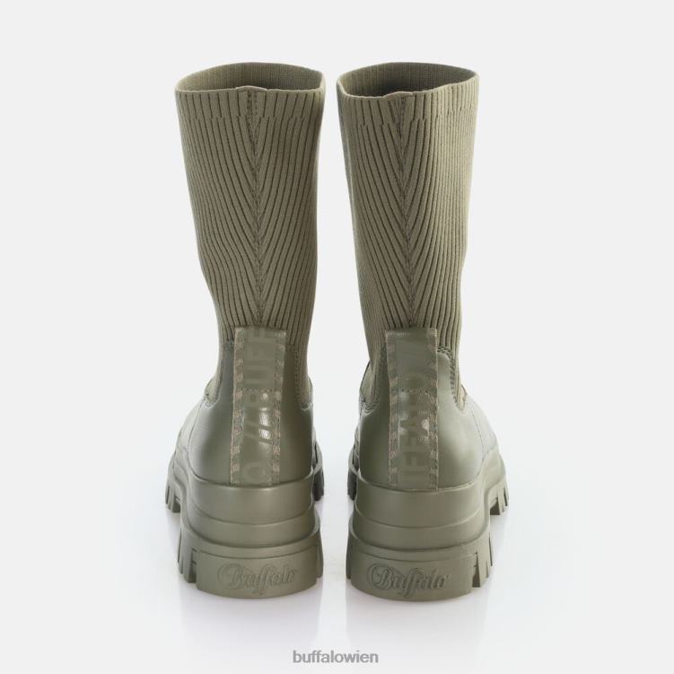 bei Buffalo Aspha Sock Boot Kurzstiefel vegan Olive 0FX48652 |Stiefel