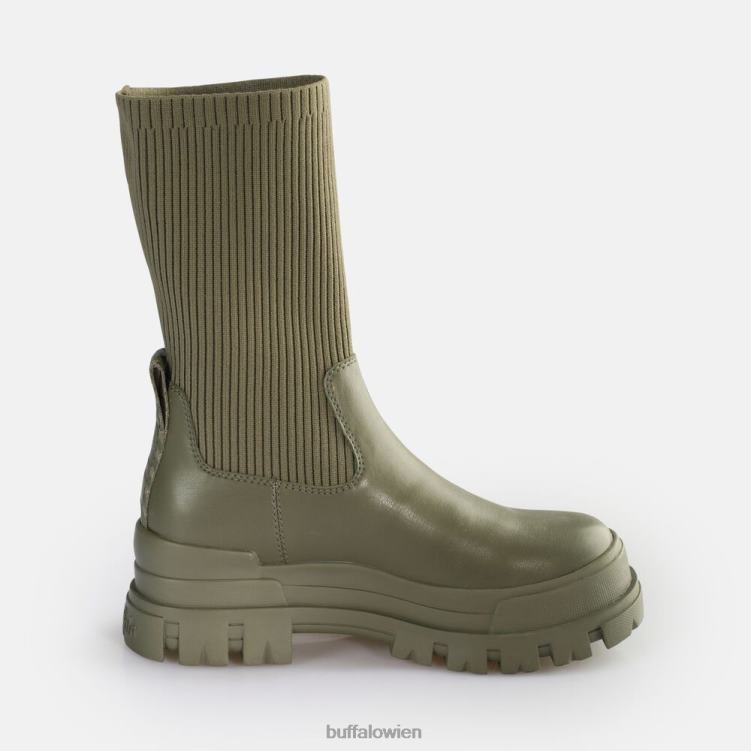 bei Buffalo Aspha Sock Boot Kurzstiefel vegan Olive 0FX48652 |Stiefel