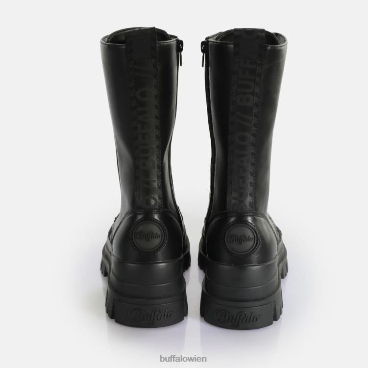 bei Buffalo Aspha Steel Laceup Hi Boot vegan Schwarz 0FX48629 |Stiefel