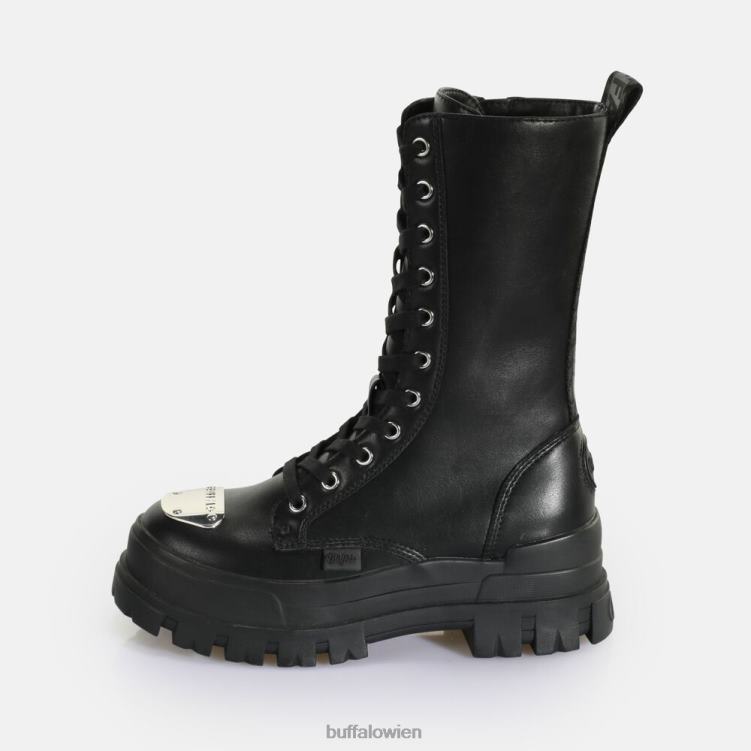 bei Buffalo Aspha Steel Laceup Hi Boot vegan Schwarz 0FX48629 |Stiefel