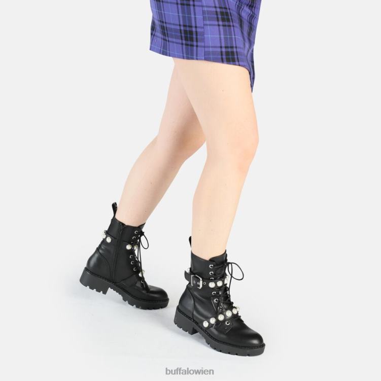 bei Buffalo Wave Pearl Laceup Mid Boot vegan Schwarz 0FX48484 |Stiefel