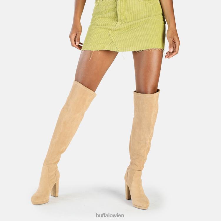 bei Buffalo Amy Overknee-Stiefel vegan Creme 0FX48760 |Stiefel