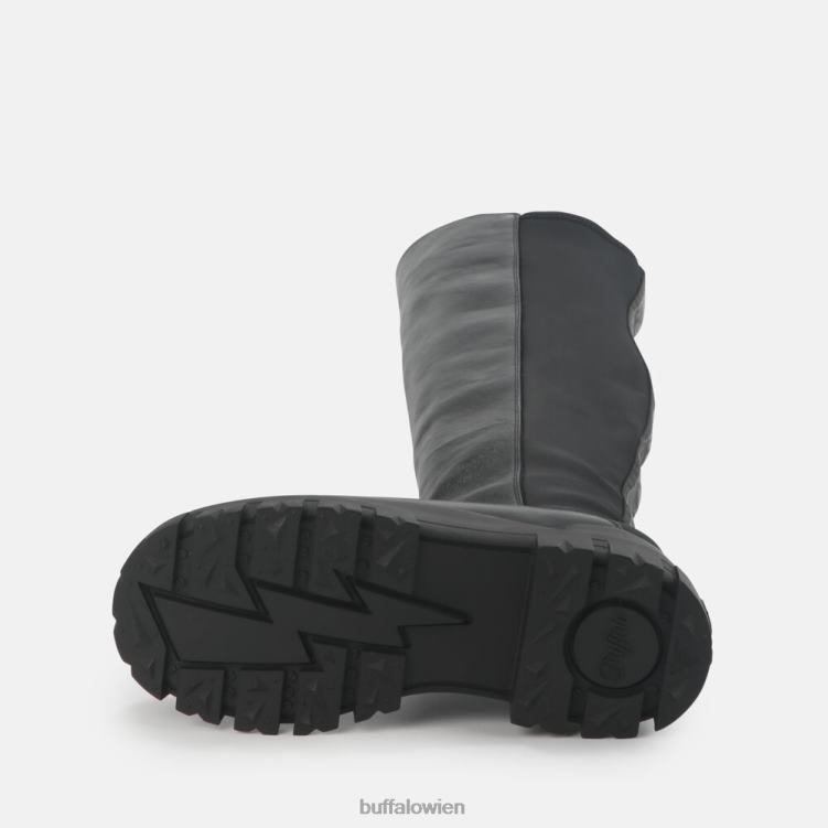 bei Buffalo Aspha über Stiefel flach vegan Schwarz 0FX48369 |Stiefel