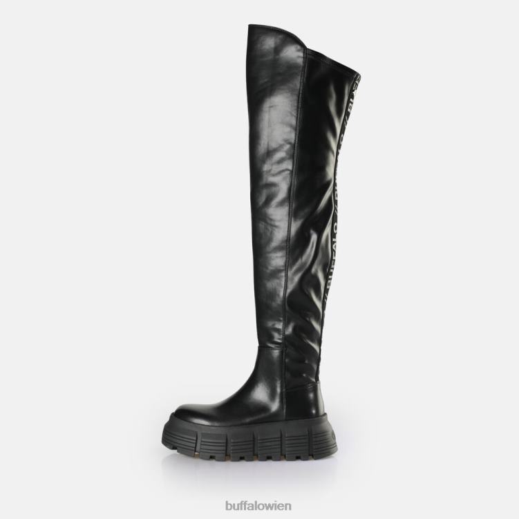bei Buffalo Ava Overknee-Stiefel vegan Schwarz 0FX48737 |Stiefel