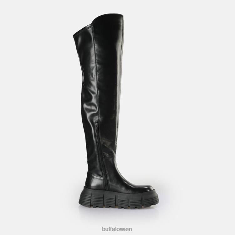 bei Buffalo Ava Overknee-Stiefel vegan Schwarz 0FX48737 |Stiefel