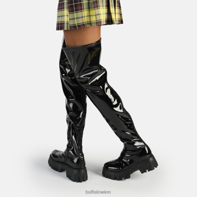 bei Buffalo Löwe über Stiefel vegan Schwarz 0FX48634 |Stiefel