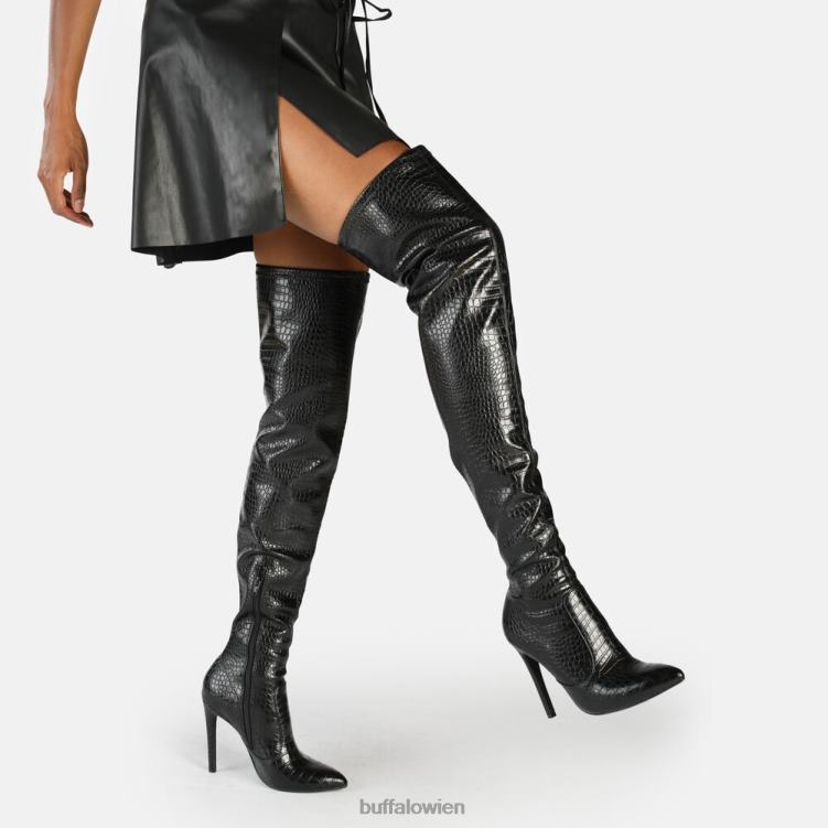 bei Buffalo Marjorie Overknee-Mittelstiefel vegan Schwarz 0FX48823 |Stiefel