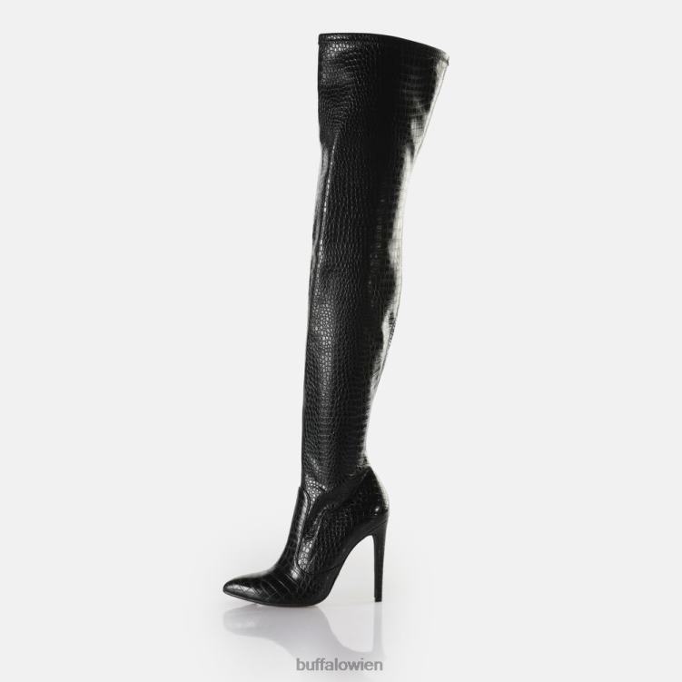 bei Buffalo Marjorie Overknee-Mittelstiefel vegan Schwarz 0FX48823 |Stiefel