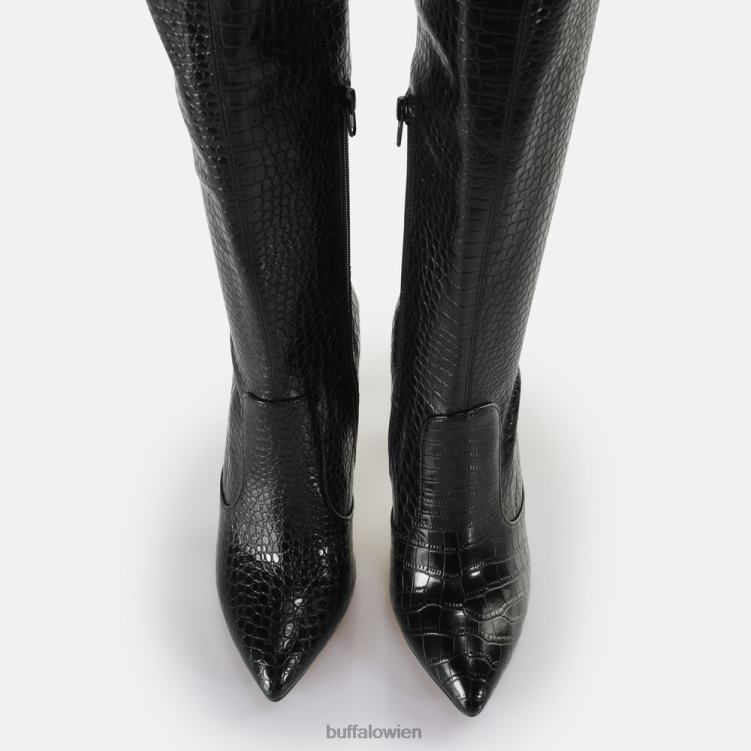 bei Buffalo Marjorie Overknee-Mittelstiefel vegan Schwarz 0FX48823 |Stiefel