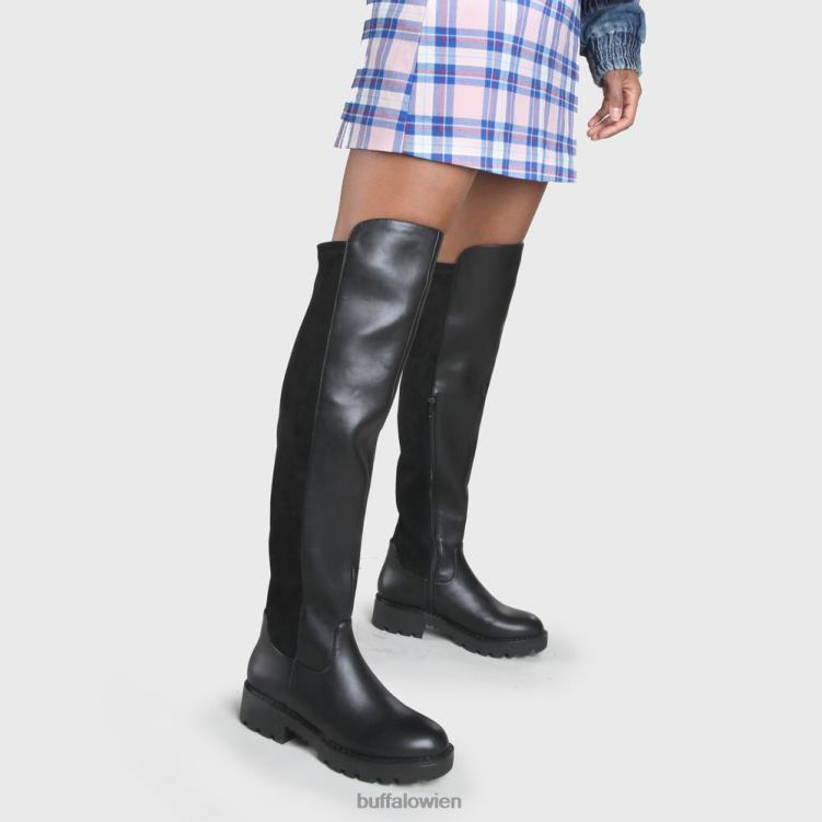 bei Buffalo Mireya Overknee-Stiefel vegan Schwarz 0FX48477 |Stiefel