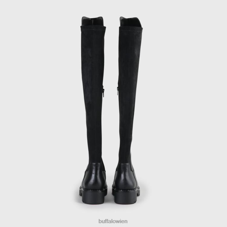 bei Buffalo Mireya Overknee-Stiefel vegan Schwarz 0FX48477 |Stiefel
