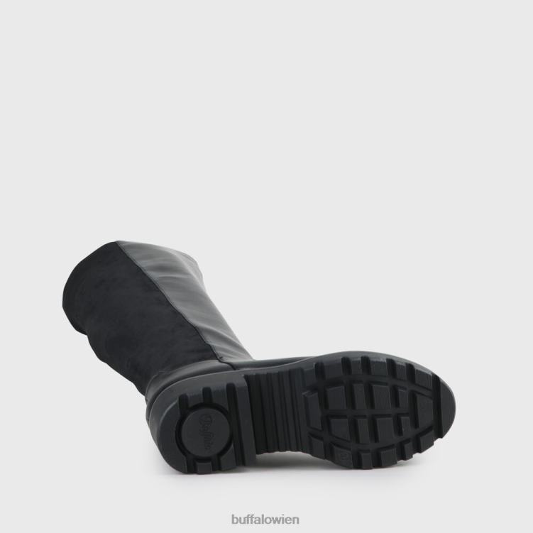 bei Buffalo Mireya Overknee-Stiefel vegan Schwarz 0FX48477 |Stiefel