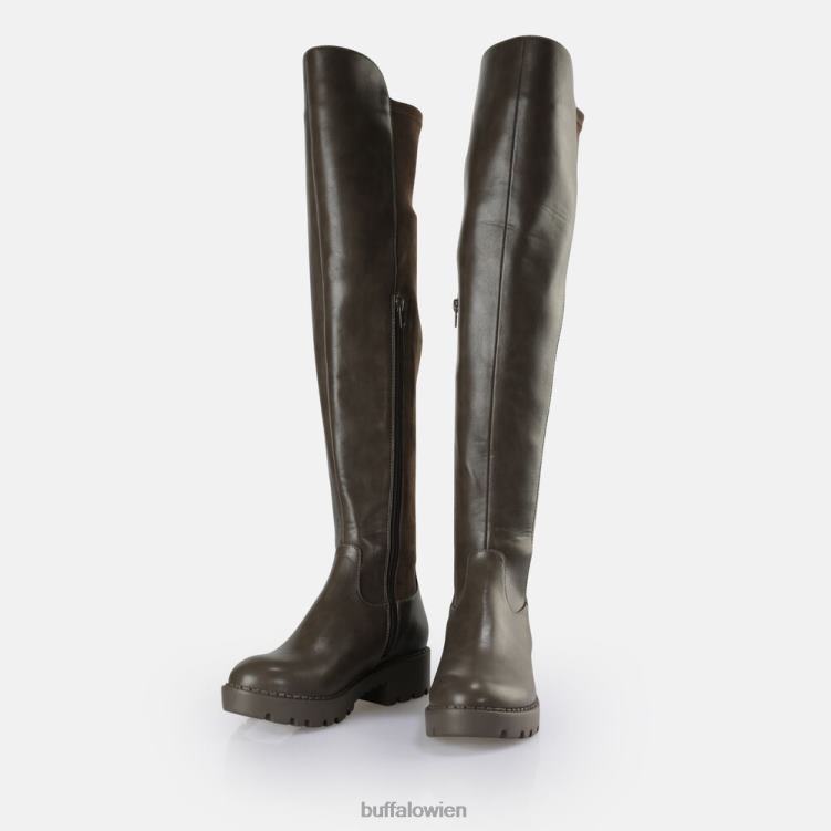 bei Buffalo Mireya Overknee-Stiefel vegan Taupe 0FX48610 |Stiefel