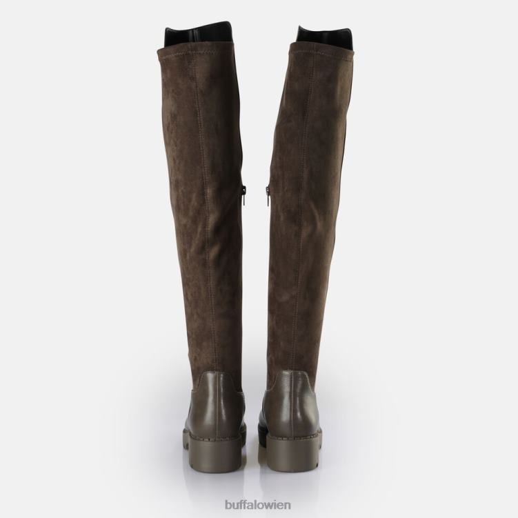 bei Buffalo Mireya Overknee-Stiefel vegan Taupe 0FX48610 |Stiefel