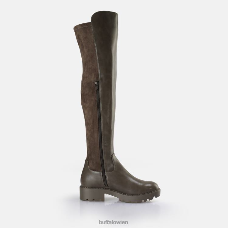bei Buffalo Mireya Overknee-Stiefel vegan Taupe 0FX48610 |Stiefel