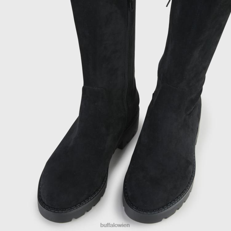 bei Buffalo Myrna Boot flach vegan Schwarz 0FX48502 |Stiefel