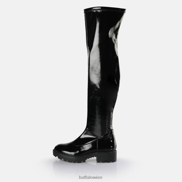 bei Buffalo Myrna Overknee-Stiefel vegan Schwarz 0FX48511 |Stiefel