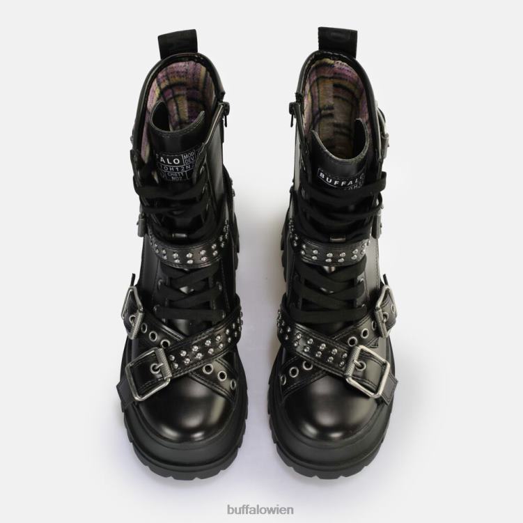 bei Buffalo Aspha Buckle Mid Ankle Boot vegan Schwarz 0FX48849 |Stiefel