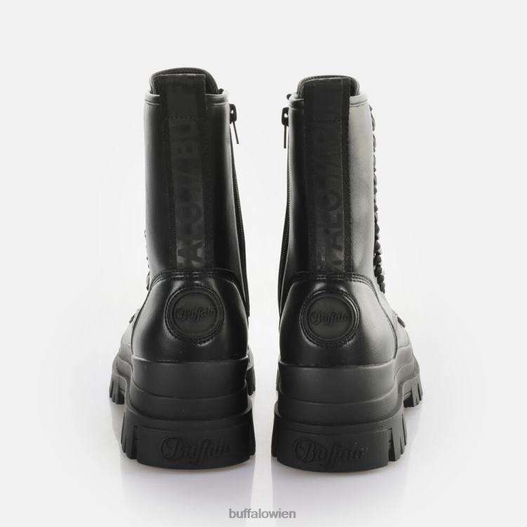 bei Buffalo Aspha Chain Laceup Mid Ankle Boot vegan Schwarz 0FX48784 |Stiefel