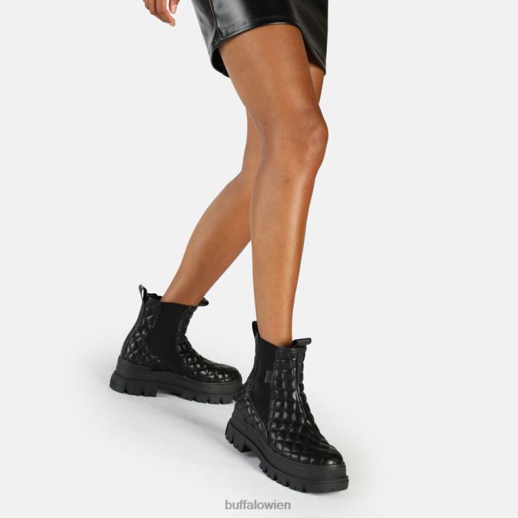 bei Buffalo Aspha Chelsea Mid Ankle Boot vegan schwarze Unterlage 0FX48536 |Stiefel