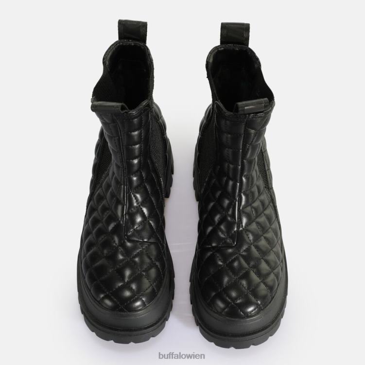 bei Buffalo Aspha Chelsea Mid Ankle Boot vegan schwarze Unterlage 0FX48536 |Stiefel