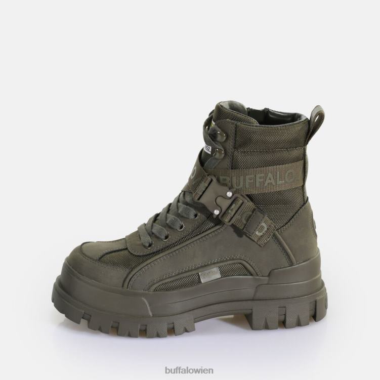 bei Buffalo Aspha Com1 Laceup Mid vegane Stiefeletten khaki 0FX48582 |Stiefel