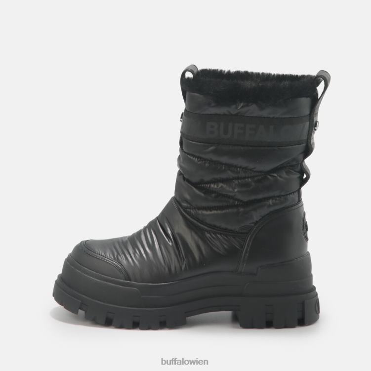 bei Buffalo Aspha Quilt Bootie flach vegan Schwarz 0FX48483 |Stiefel