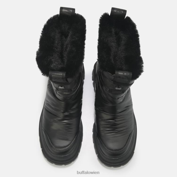 bei Buffalo Aspha Quilt Bootie flach vegan Schwarz 0FX48483 |Stiefel