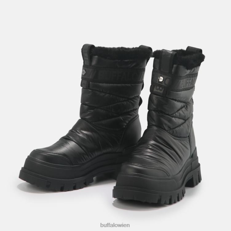 bei Buffalo Aspha Quilt Bootie flach vegan Schwarz 0FX48483 |Stiefel