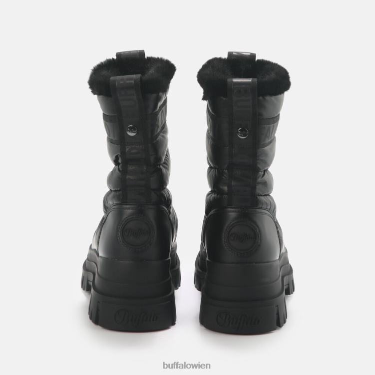 bei Buffalo Aspha Quilt Bootie flach vegan Schwarz 0FX48483 |Stiefel