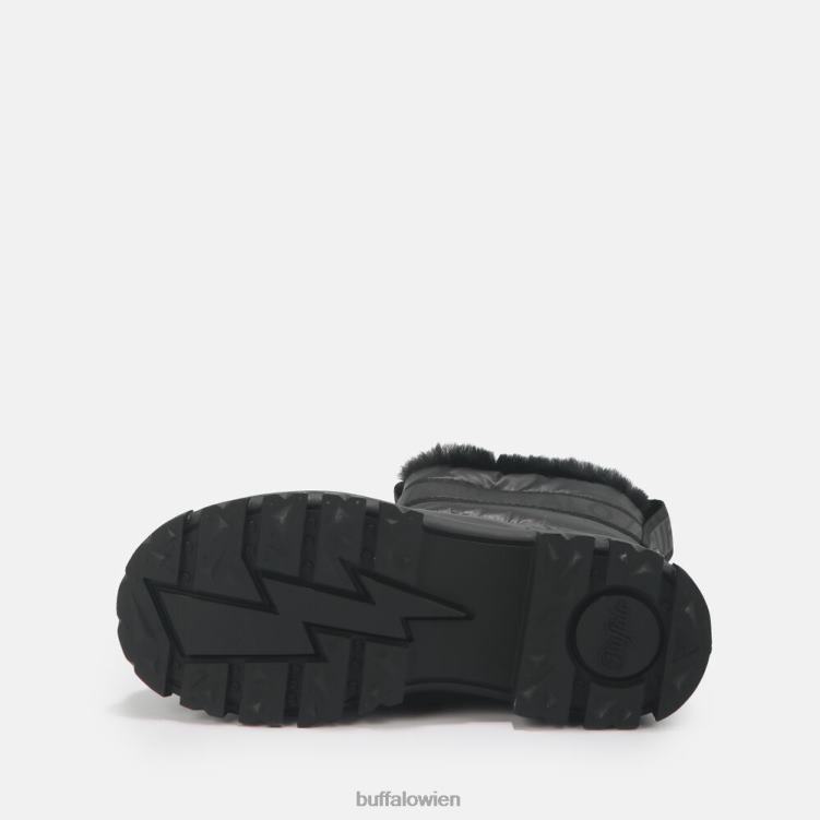 bei Buffalo Aspha Quilt Bootie flach vegan Schwarz 0FX48483 |Stiefel