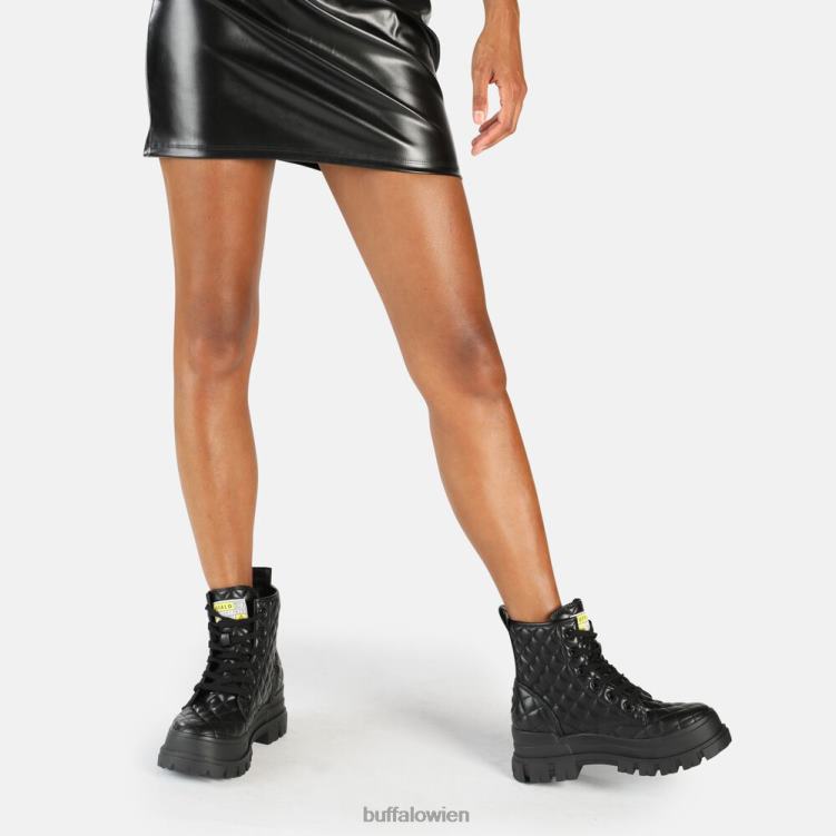 bei Buffalo Aspha RLD Laceup Mid Ankle Boot vegan Schwarz 0FX48196 |Stiefel
