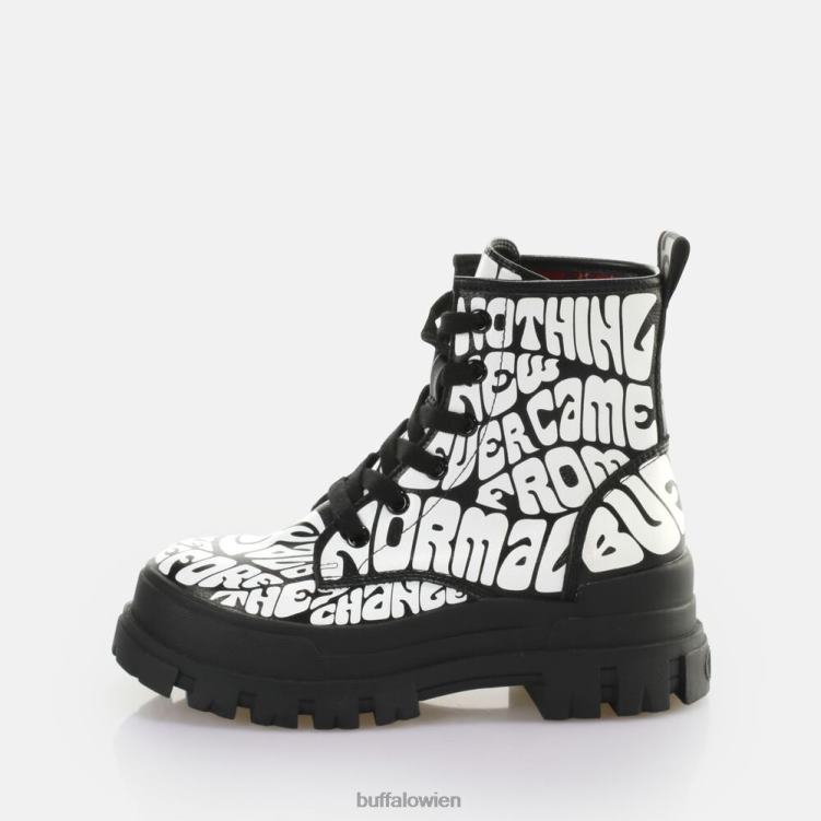 bei Buffalo Aspha RLD Laceup Mid Ankle Boot vegan schwarz aop 0FX48914 |Stiefel