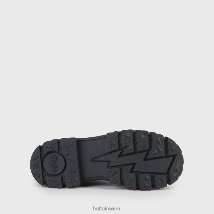 bei Buffalo Aspha Schnür-Hi-Bootie, flach, vegan Schwarz 0FX48847 |Stiefel