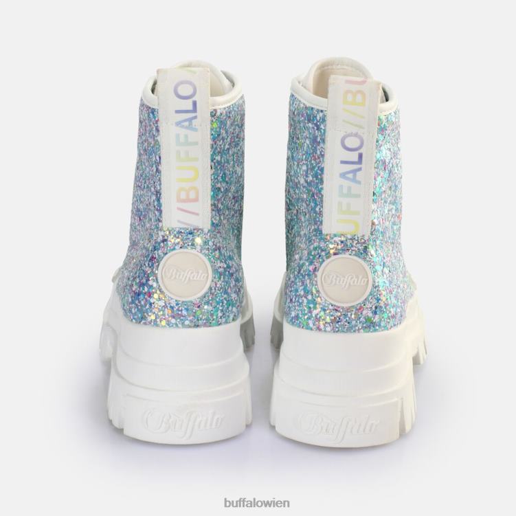 bei Buffalo Aspha Schnür-Hi-Stiefelette vegan silber/creme 0FX48372 |Stiefel