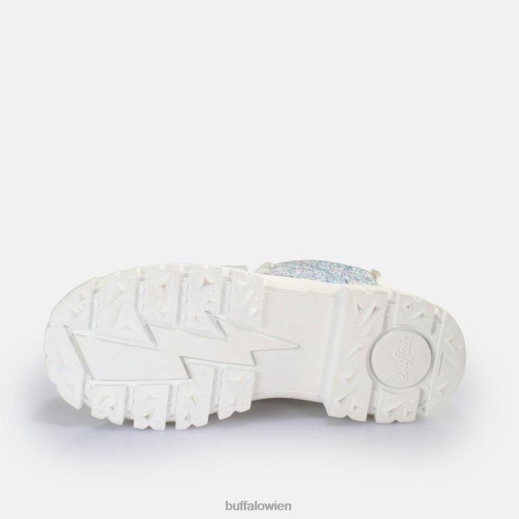 bei Buffalo Aspha Schnür-Hi-Stiefelette vegan silber/creme 0FX48372 |Stiefel