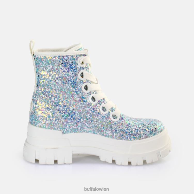 bei Buffalo Aspha Schnür-Hi-Stiefelette vegan silber/creme 0FX48372 |Stiefel