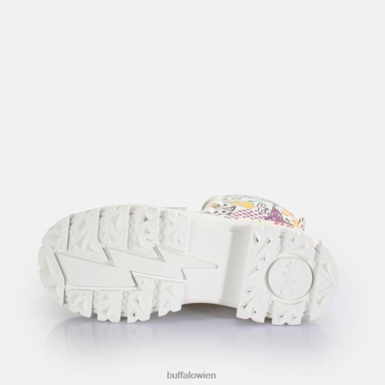 bei Buffalo Aspha Schnür-Hi-Stiefelette vegan weißes Graffiti 0FX48375 |Stiefel