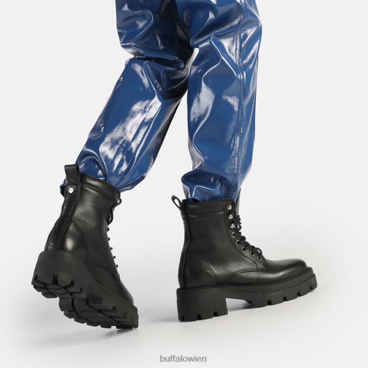 bei Buffalo Quadratischer mittelhoher Schnürstiefel Schwarz 0FX48151 |Stiefel