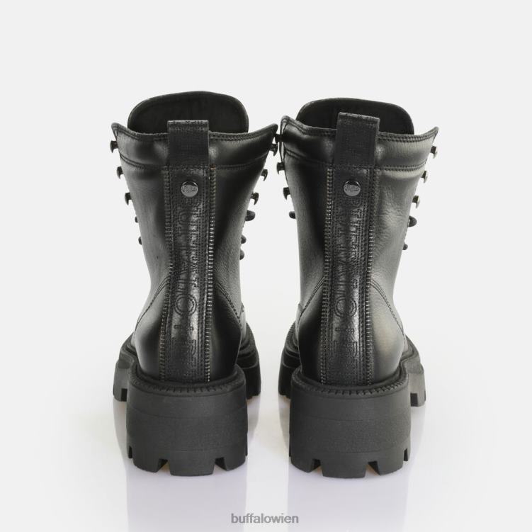 bei Buffalo Quadratischer mittelhoher Schnürstiefel Schwarz 0FX48151 |Stiefel