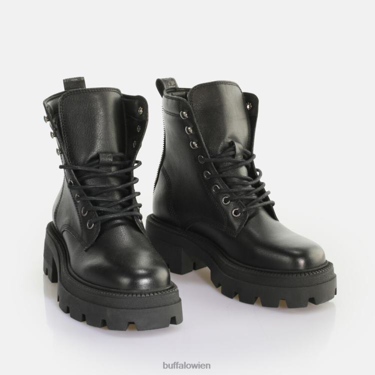 bei Buffalo Quadratischer mittelhoher Schnürstiefel Schwarz 0FX48151 |Stiefel