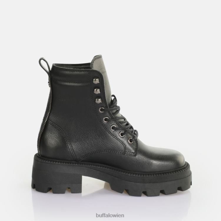 bei Buffalo Quadratischer mittelhoher Schnürstiefel Schwarz 0FX48151 |Stiefel