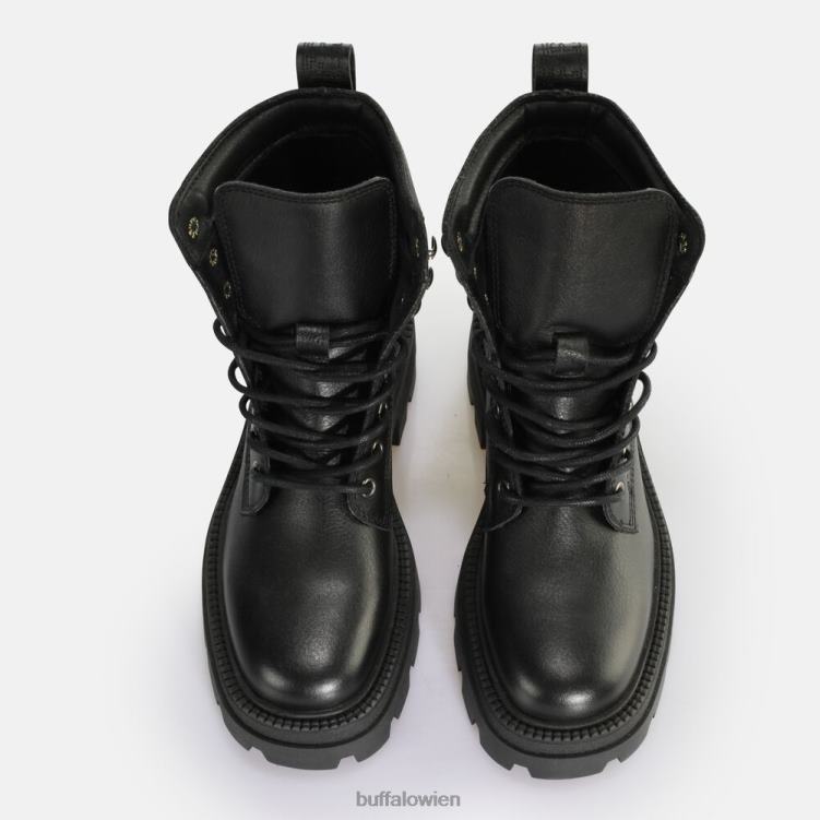 bei Buffalo Quadratischer mittelhoher Schnürstiefel Schwarz 0FX48151 |Stiefel