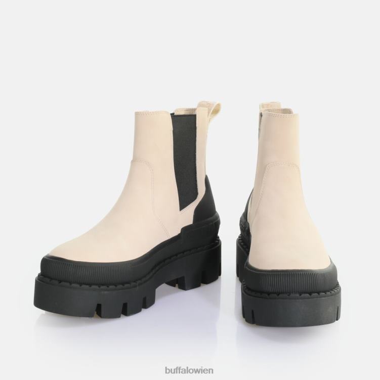 bei Buffalo Raven Chelsea-Stiefelette vegan creme/schwarz 0FX48486 |Stiefel