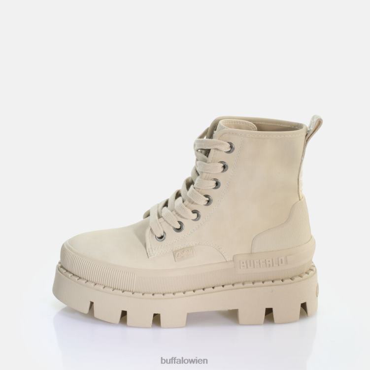 bei Buffalo Raven Schnür-Hi-Stiefelette vegan Creme 0FX48691 |Stiefel
