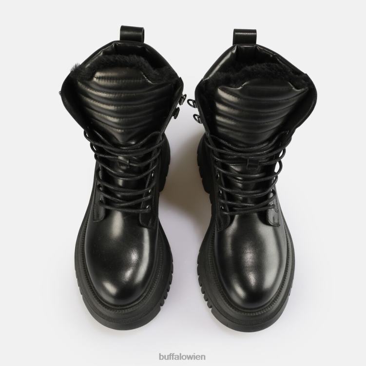 bei Buffalo Schattenhohe, warme Stiefeletten zum Schnüren Schwarz 0FX48508 |Stiefel