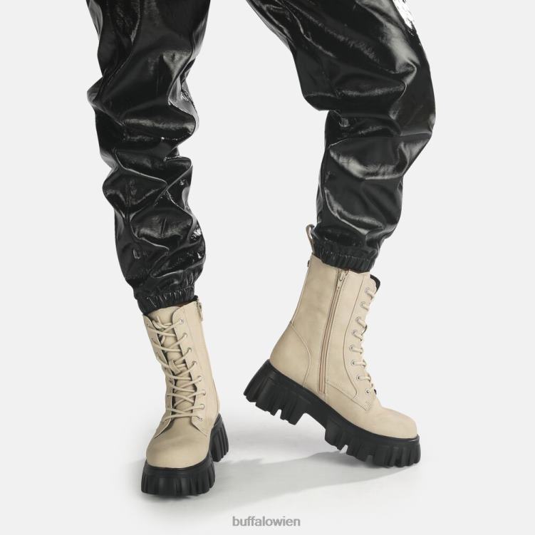 bei Buffalo Selen Stiefeletten flach vegan Creme 0FX48521 |Stiefel