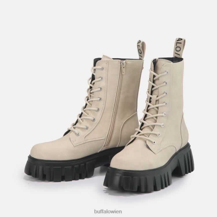 bei Buffalo Selen Stiefeletten flach vegan Creme 0FX48521 |Stiefel