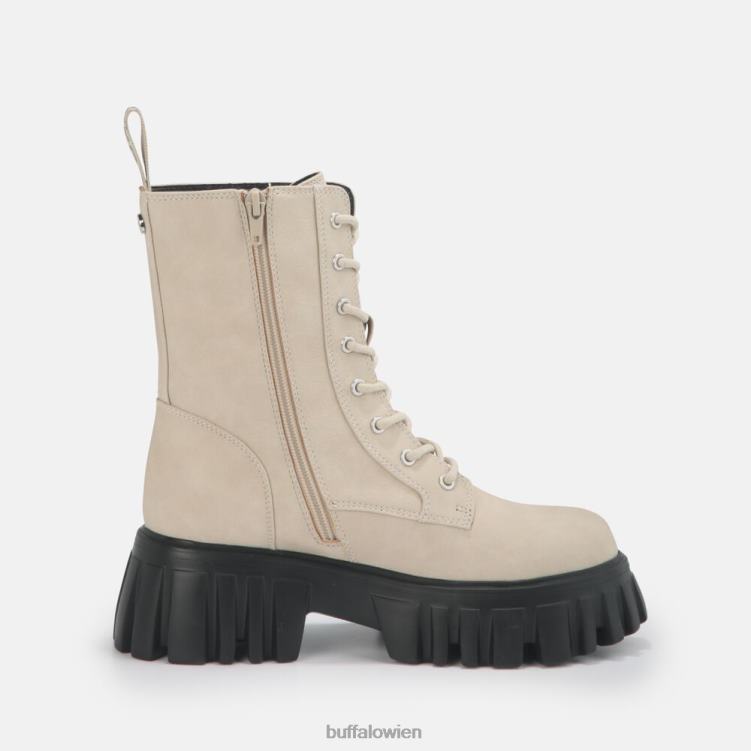 bei Buffalo Selen Stiefeletten flach vegan Creme 0FX48521 |Stiefel