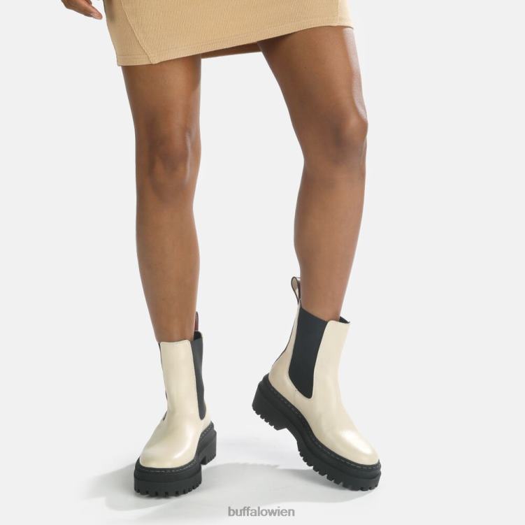 bei Buffalo Serena Stiefeletten aus Kalbsleder Beige 0FX48901 |Stiefel